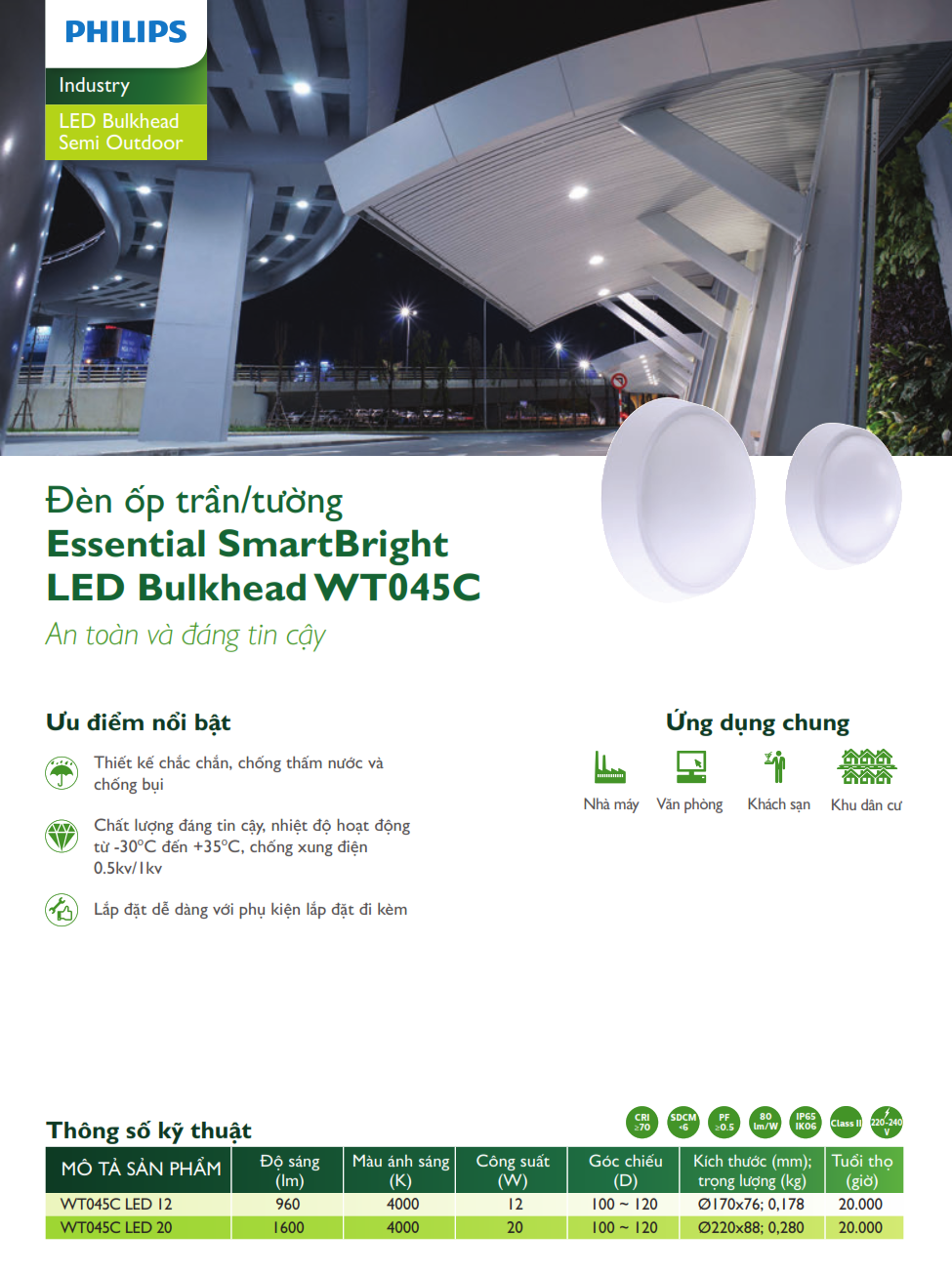 Đèn LED gắn nổi Philips WT045C